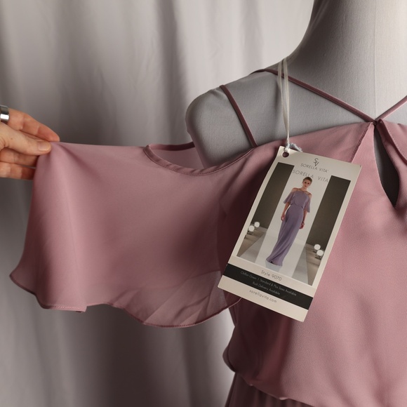 Sorella Vita 9070 Dusty Lavender Chiffon Floor Length Dress  Tag Sz10 (Sz 8) - Picture 7 of 13